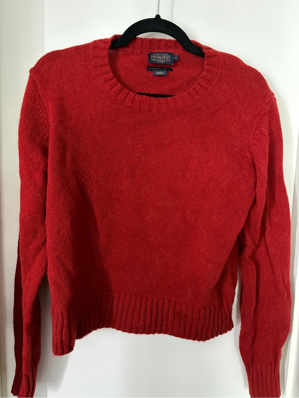 Pendleton Red Crewneck Wool Sweater